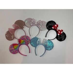 Minnie Mouse Ears Headband Lot | Girls Sparkly Sequins Bows Costume Cosplay‎